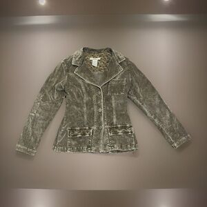 Z CAVARICCI Authentic Vintage Tan Corduroy Stretch Soft Distressed Jacket Blazer